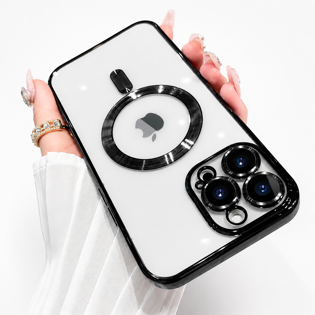 Premium iPhone Case MagSafe Compatible Plating Frame TPU Protective Cover Shockproof Slim Durable Finish
