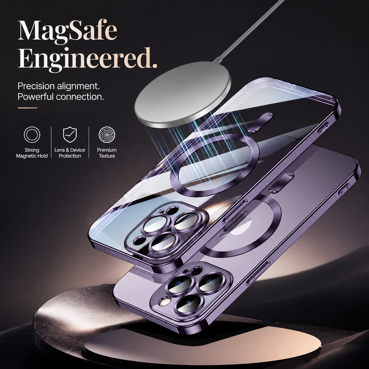 Premium iPhone Case MagSafe Compatible Plating Frame TPU Protective Cover Shockproof Slim Durable Finish