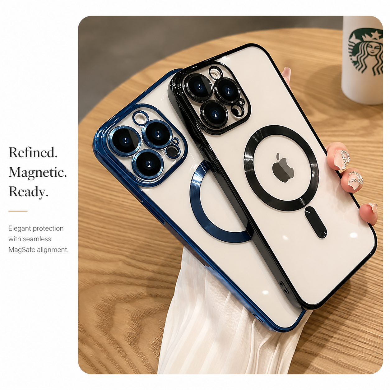 Premium iPhone Case MagSafe Compatible Plating Frame TPU Protective Cover Shockproof Slim Durable Finish