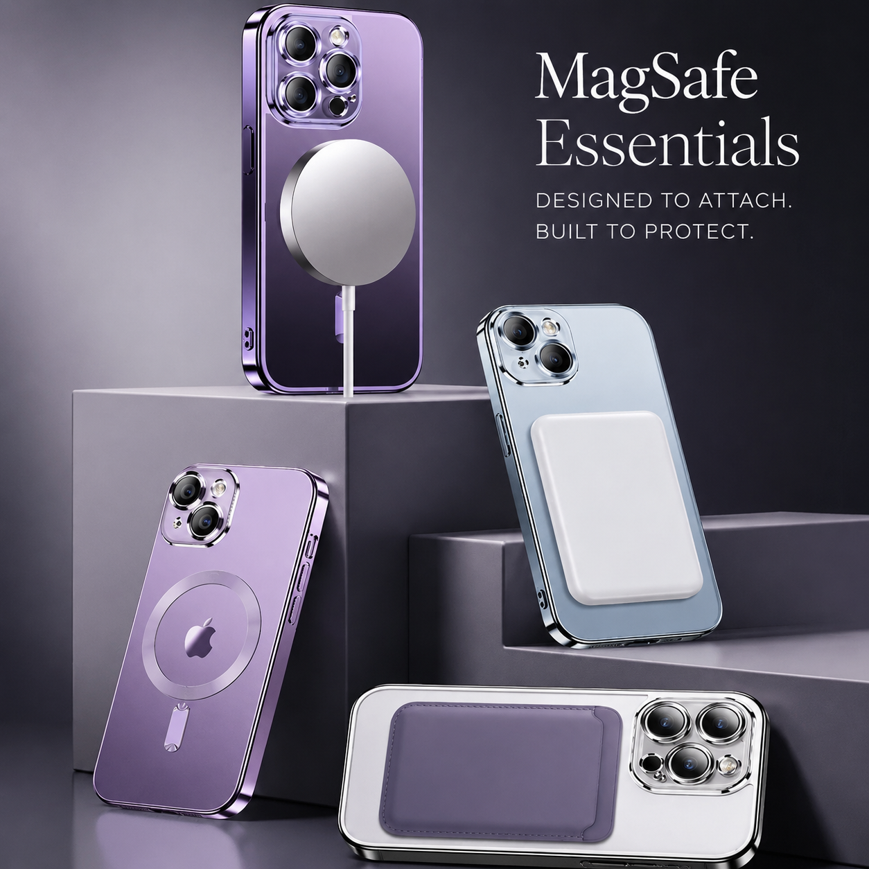Premium iPhone Case MagSafe Compatible Plating Frame TPU Protective Cover Shockproof Slim Durable Finish