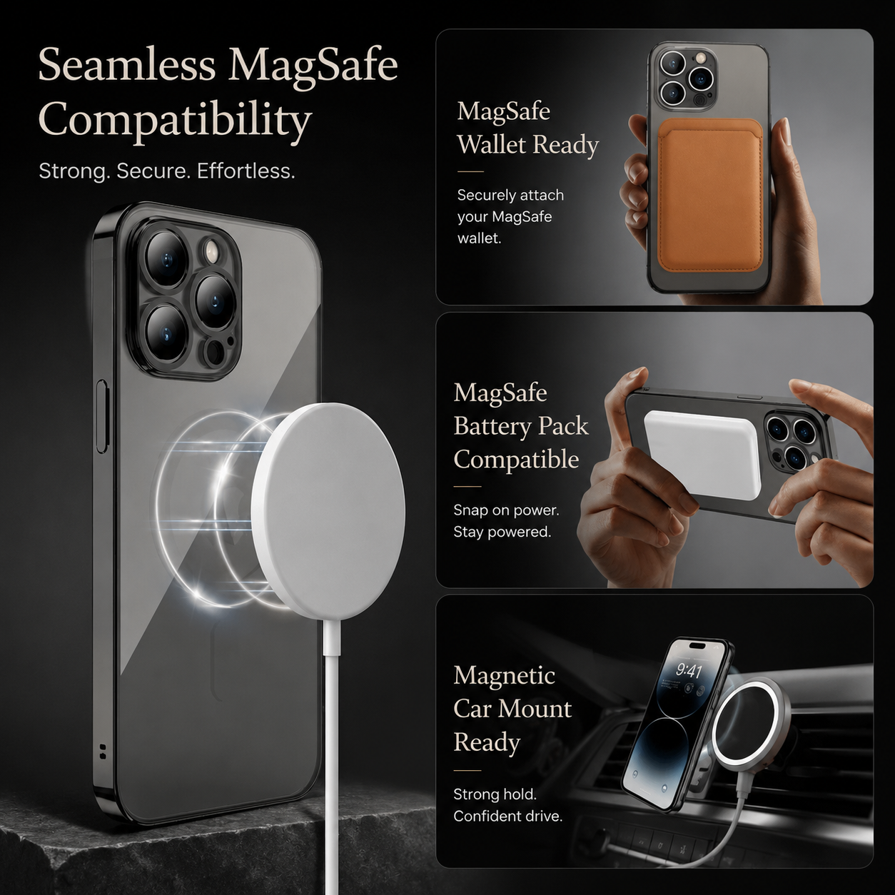 Premium iPhone Case MagSafe Compatible Plating Frame TPU Protective Cover Shockproof Slim Durable Finish