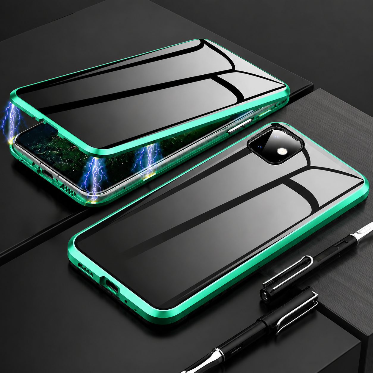 Premium iPhone Case MagSafe Compatible Privacy Screen Tempered Glass Cover Full Protection