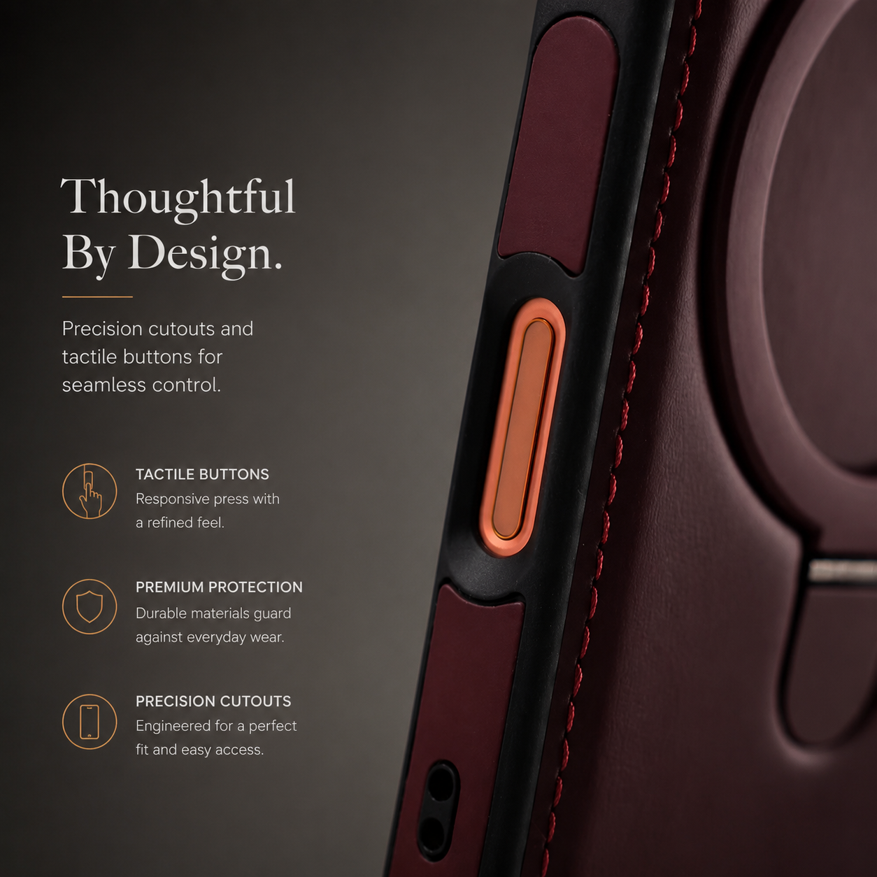 Premium iPhone Case MagSafe Compatible Retro Leather Protective Cover Invisible Kickstand Shockproof Slim Business Full Coverage