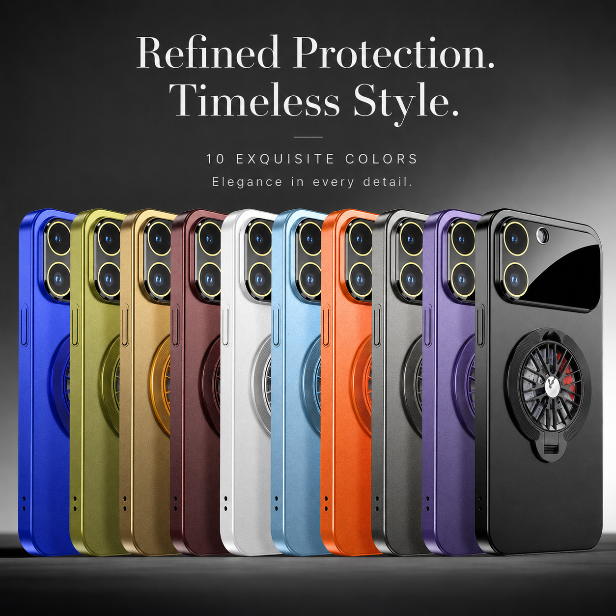 Premium iPhone Case MagSafe Compatible Rotating Ring Stand Cover Shockproof Slim Protection