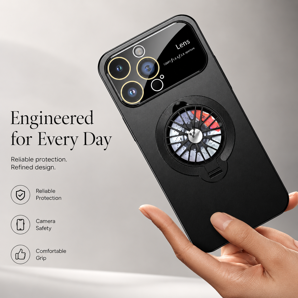Premium iPhone Case MagSafe Compatible Rotating Ring Stand Cover Shockproof Slim Protection