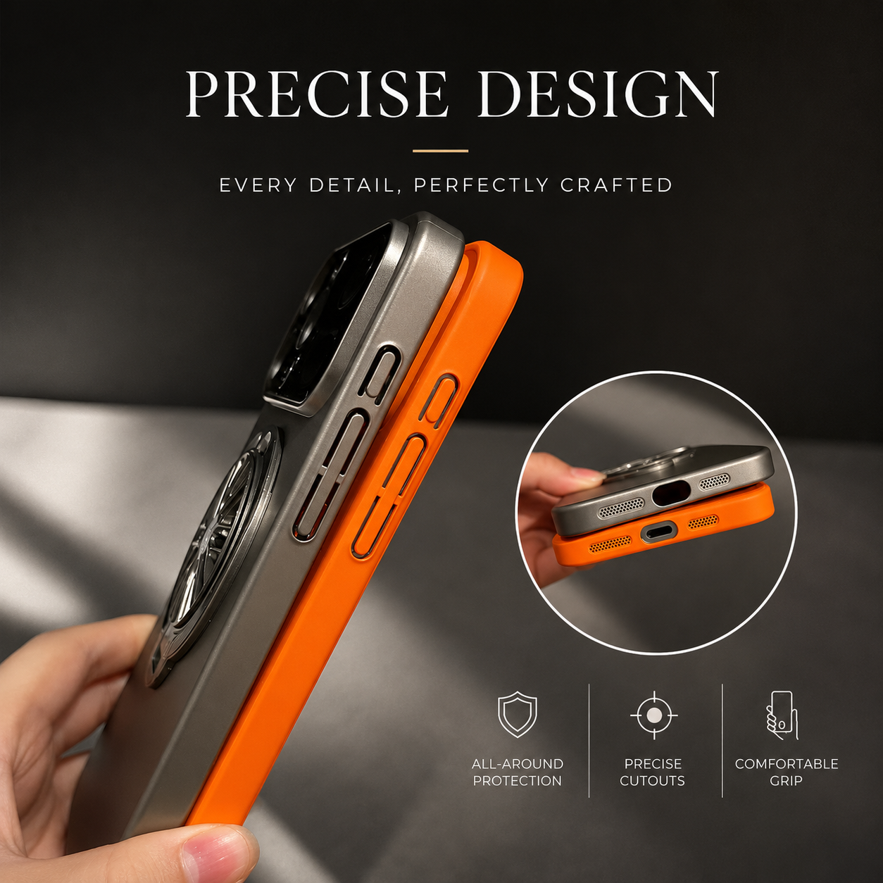 Premium iPhone Case MagSafe Compatible Rotating Ring Stand Cover Shockproof Slim Protection