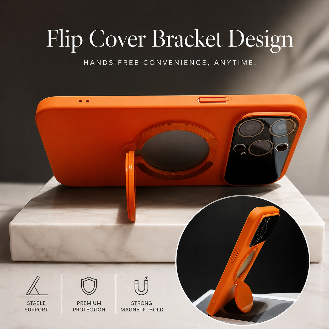 Premium iPhone Case MagSafe Compatible Rotating Ring Stand Cover Shockproof Slim Protection