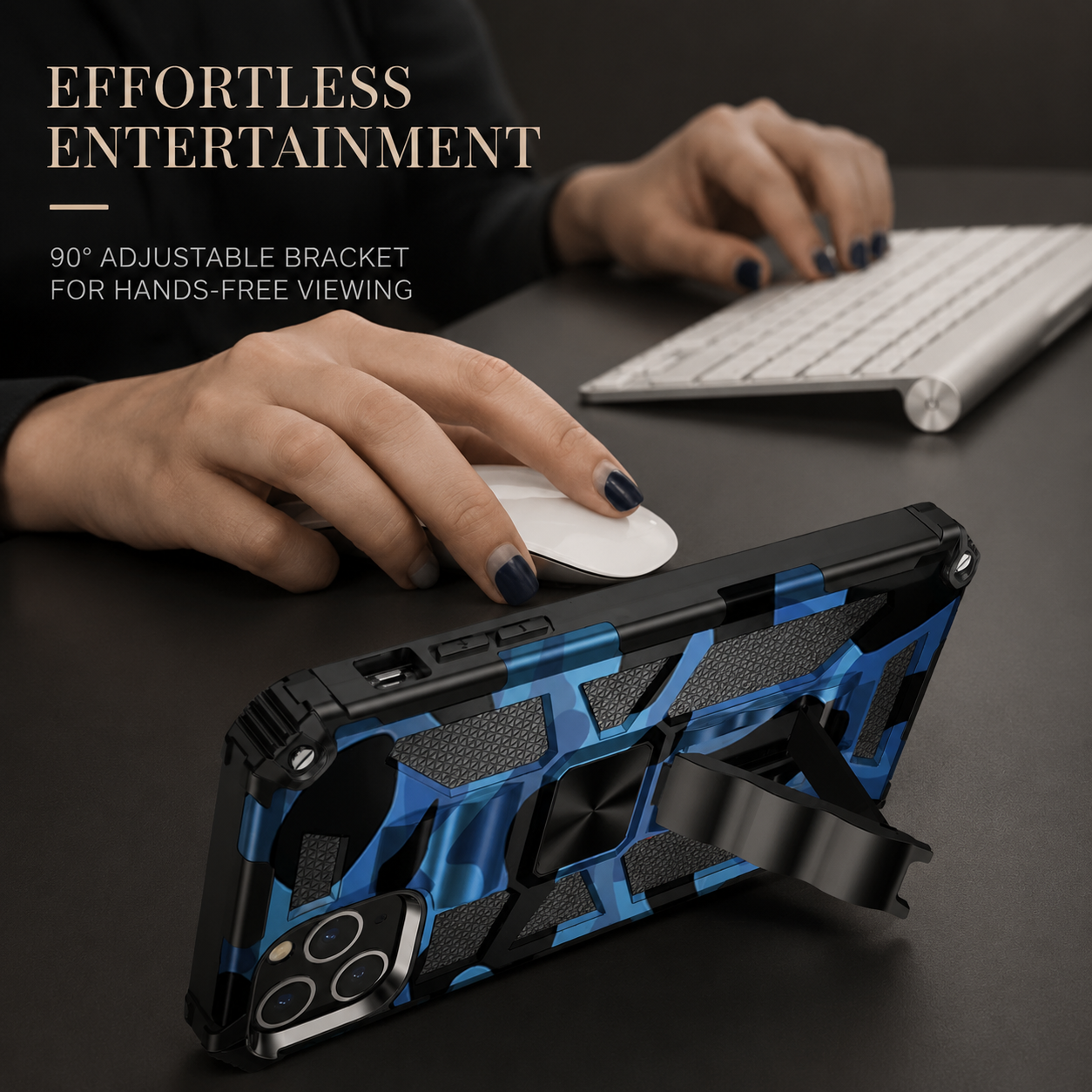 Premium iPhone Case MagSafe Compatible Rugged Armor Camouflage Cover Kickstand Protection