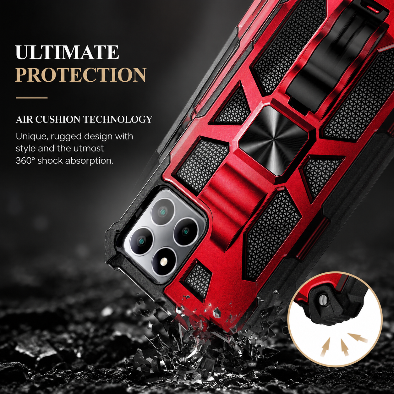 Premium iPhone Case MagSafe Compatible Rugged Armor Camouflage Cover Kickstand Protection
