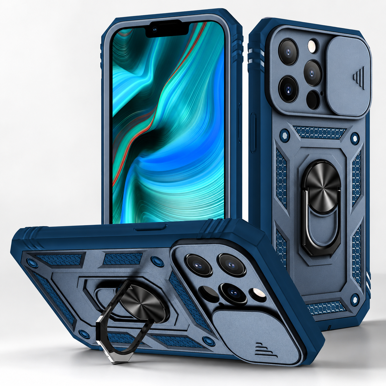 Premium iPhone Case MagSafe Compatible Rugged Armor Card Holder Cover Kickstand Protection