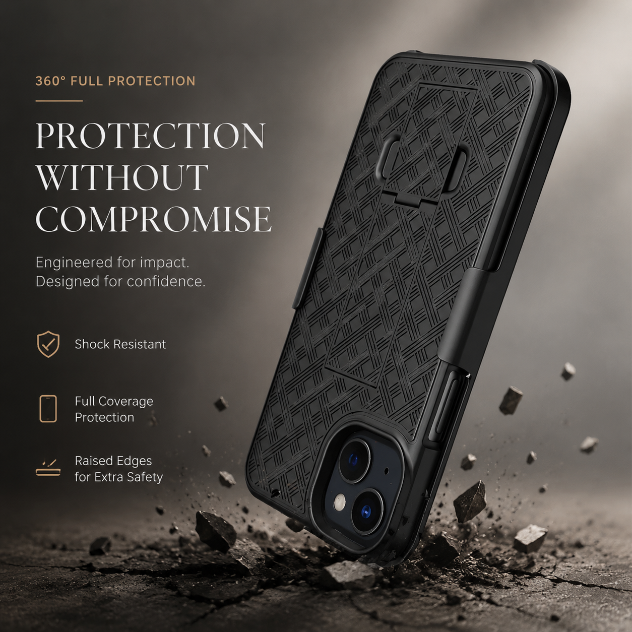Premium iPhone Case MagSafe Compatible Rugged Armor Holster Cover Kickstand Protection