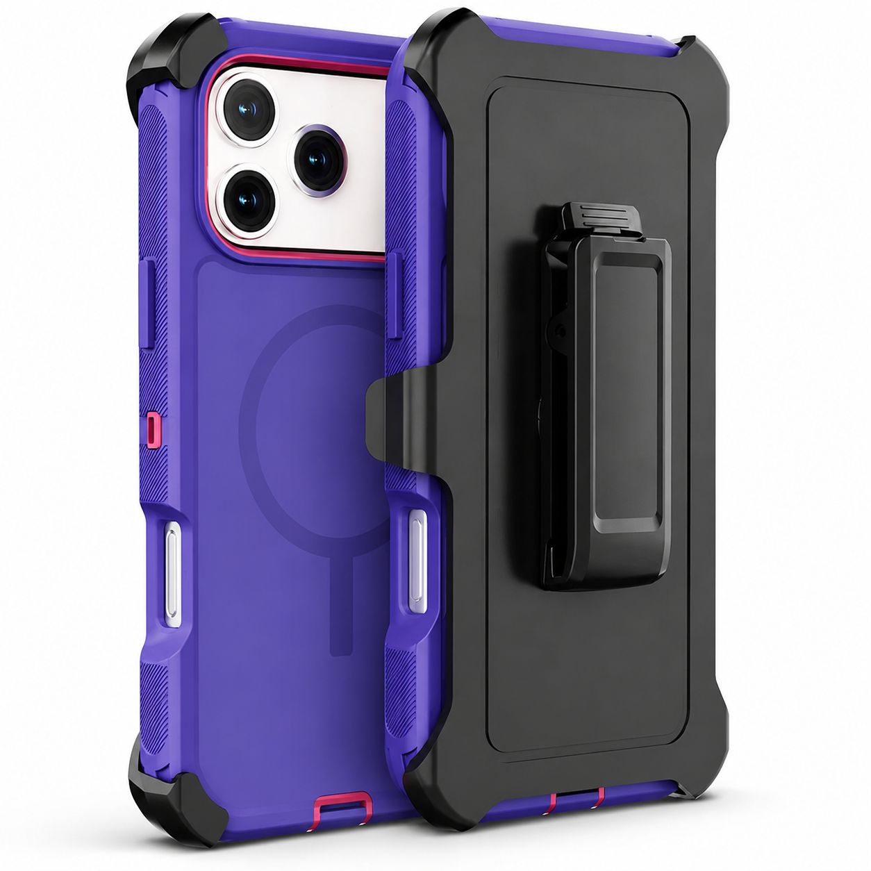 Premium iPhone Case MagSafe Compatible Rugged Defender Holster Cover Shockproof Armor Protection