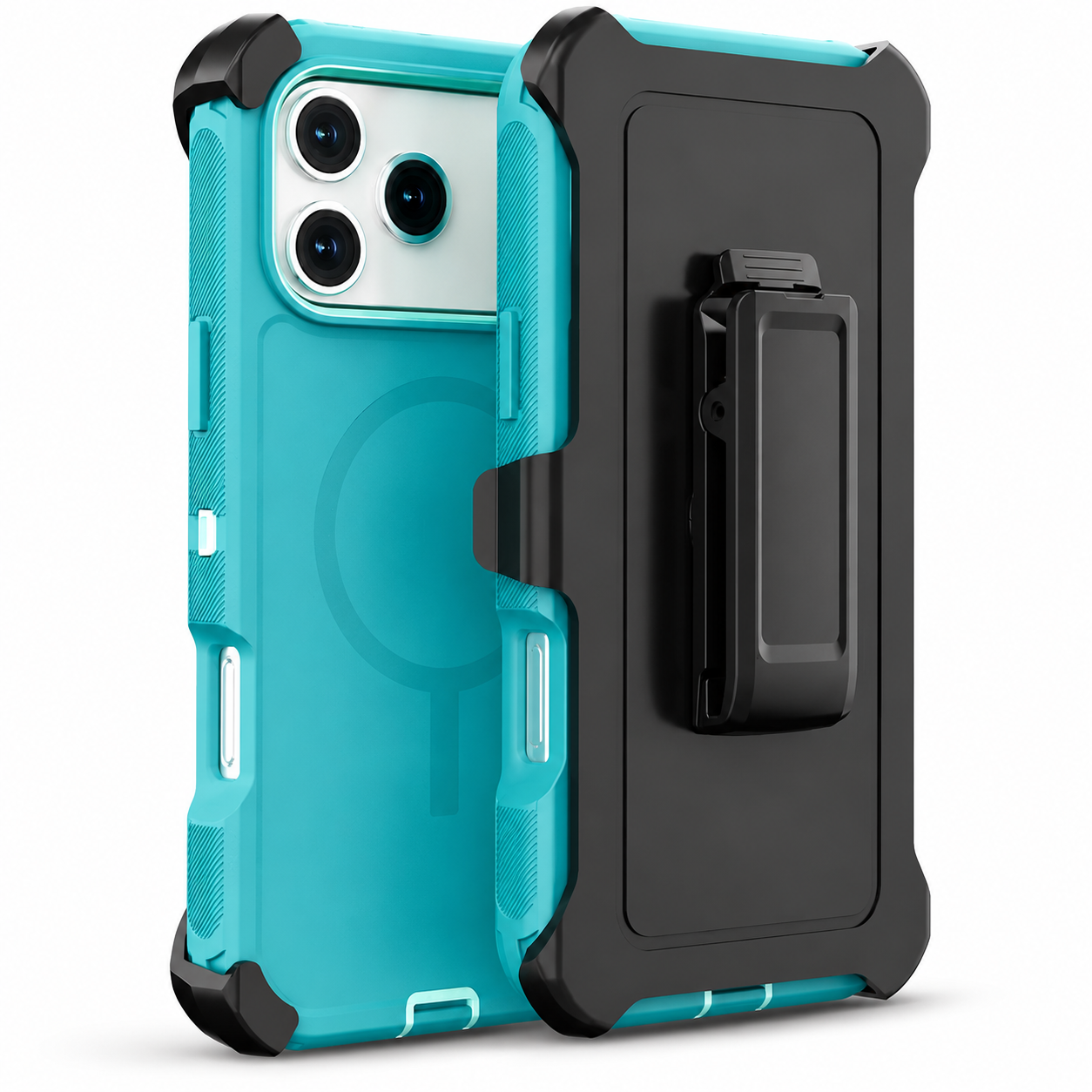 Premium iPhone Case MagSafe Compatible Rugged Defender Holster Cover Shockproof Armor Protection