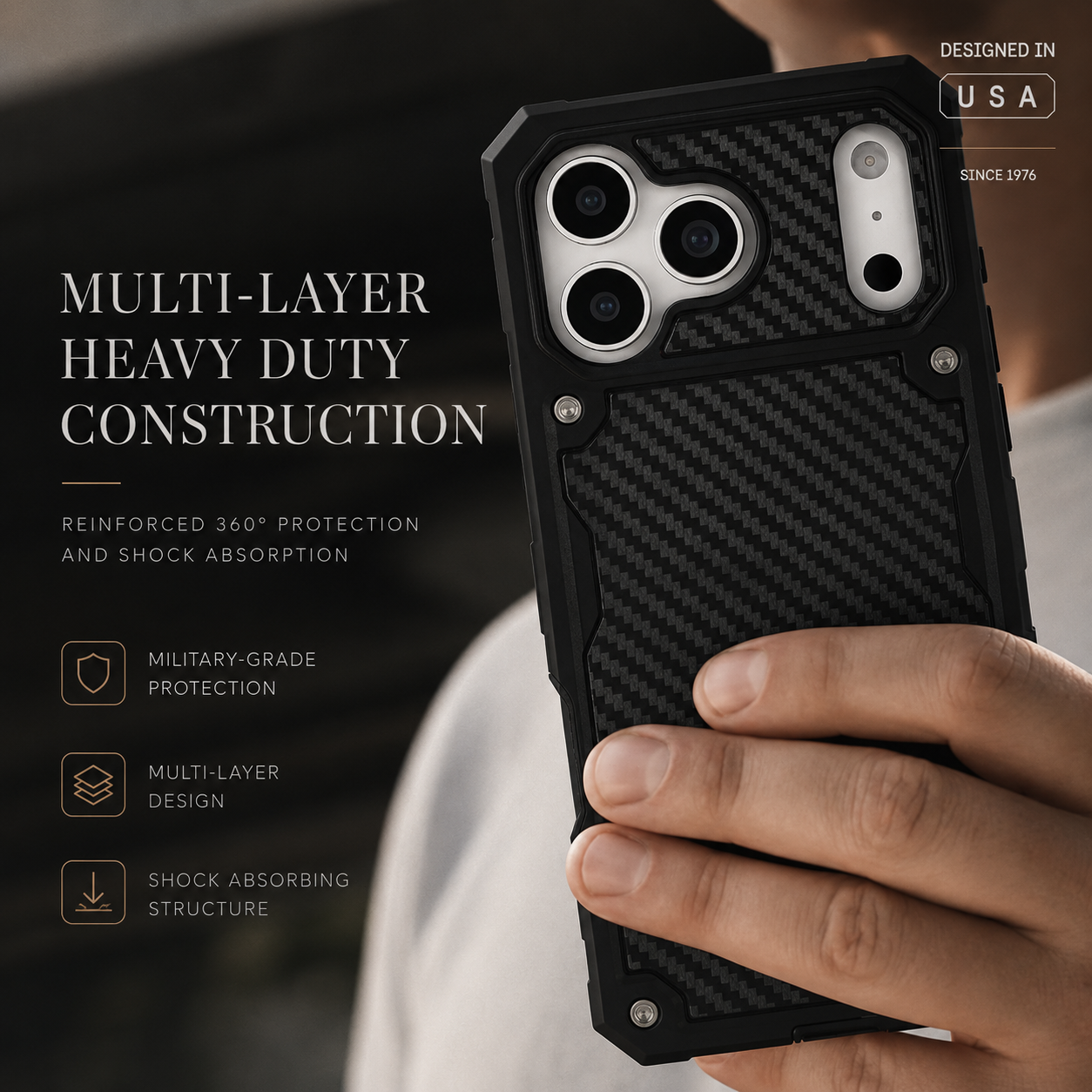 Premium iPhone Case MagSafe Compatible Rugged Protective Cover Heavy Duty Shockproof Anti Slip Military Grade Protection