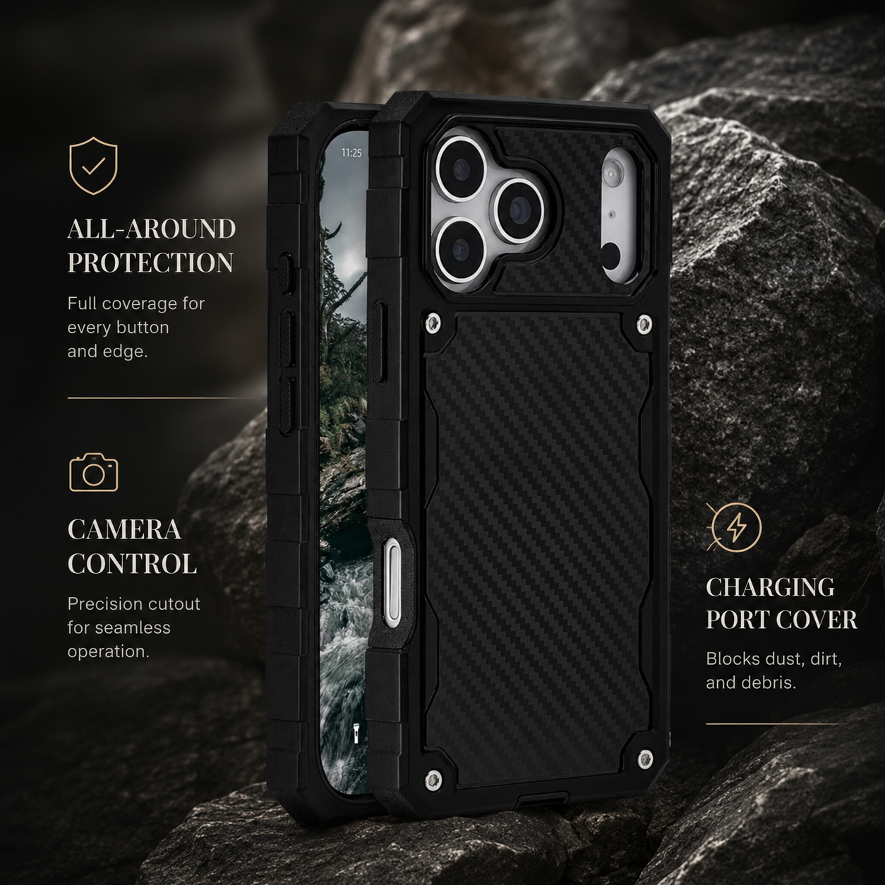 Premium iPhone Case MagSafe Compatible Rugged Protective Cover Heavy Duty Shockproof Anti Slip Military Grade Protection