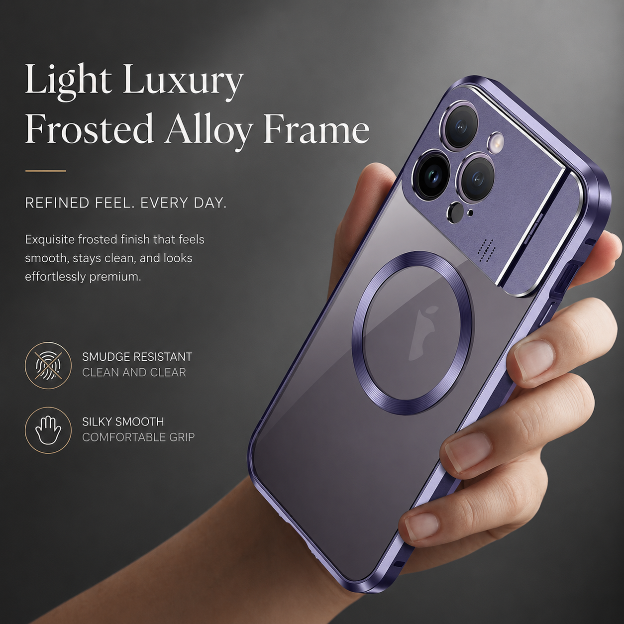Premium iPhone Case MagSafe Compatible Shockproof Cover Metal Stand Aromatherapy Slot Slim Design