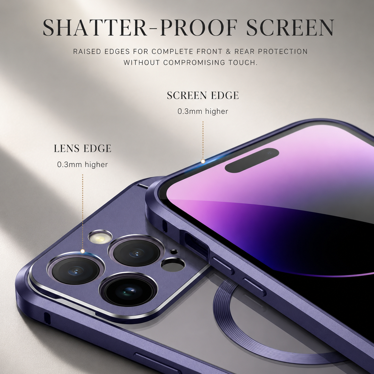 Premium iPhone Case MagSafe Compatible Shockproof Cover Metal Stand Aromatherapy Slot Slim Design