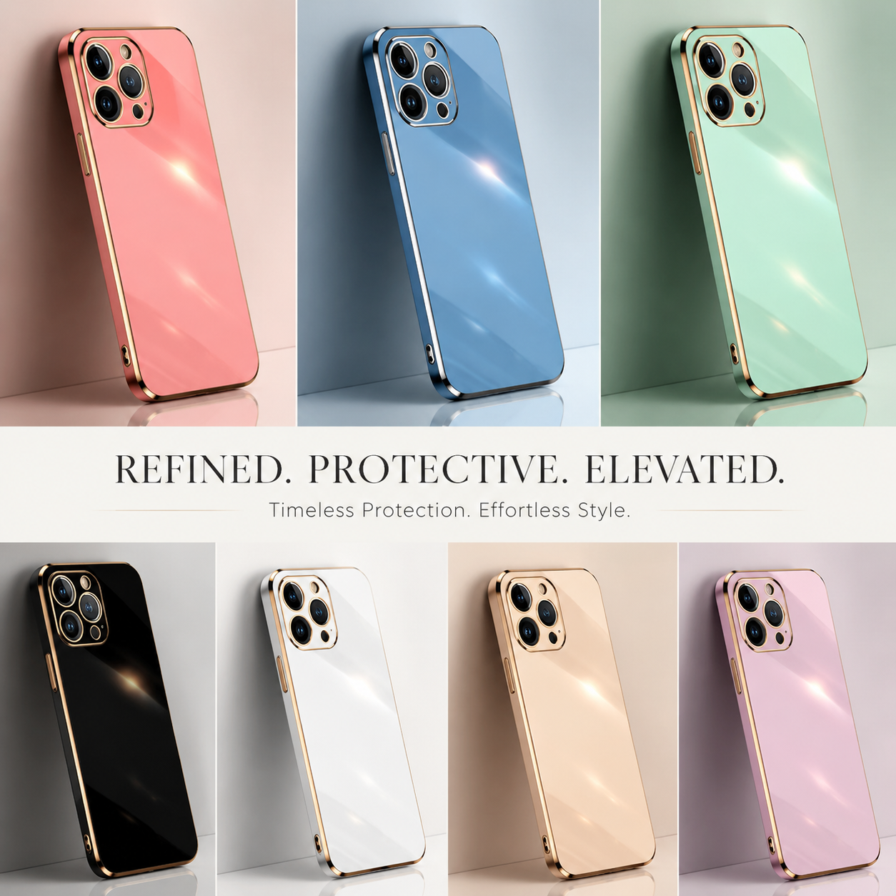 Premium iPhone Case MagSafe Compatible Silicone Glossy Square Texture Cover Shockproof Slim Protection