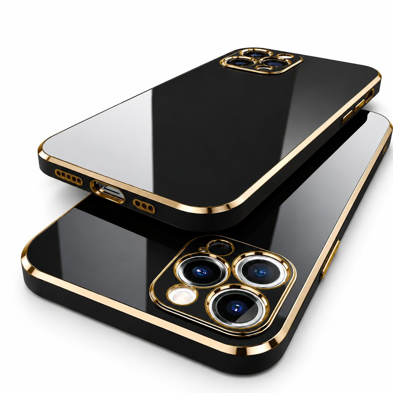 Premium iPhone Case MagSafe Compatible Silicone Glossy Square Texture Cover Shockproof Slim Protection