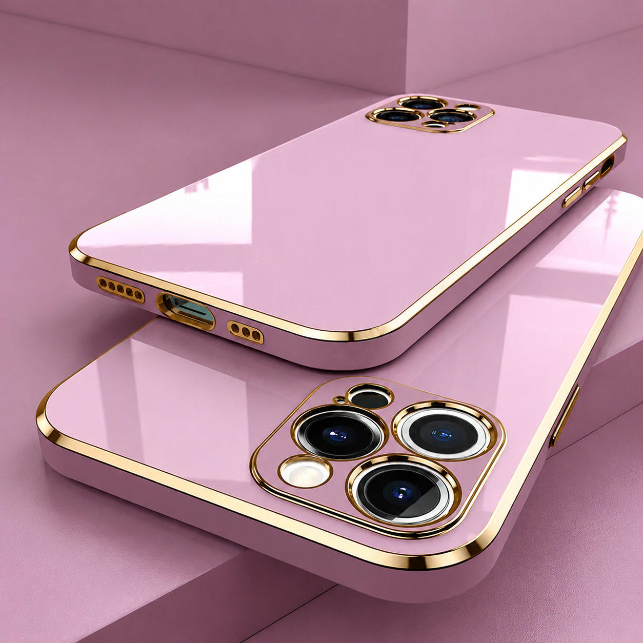 Premium iPhone Case MagSafe Compatible Silicone Glossy Square Texture Cover Shockproof Slim Protection
