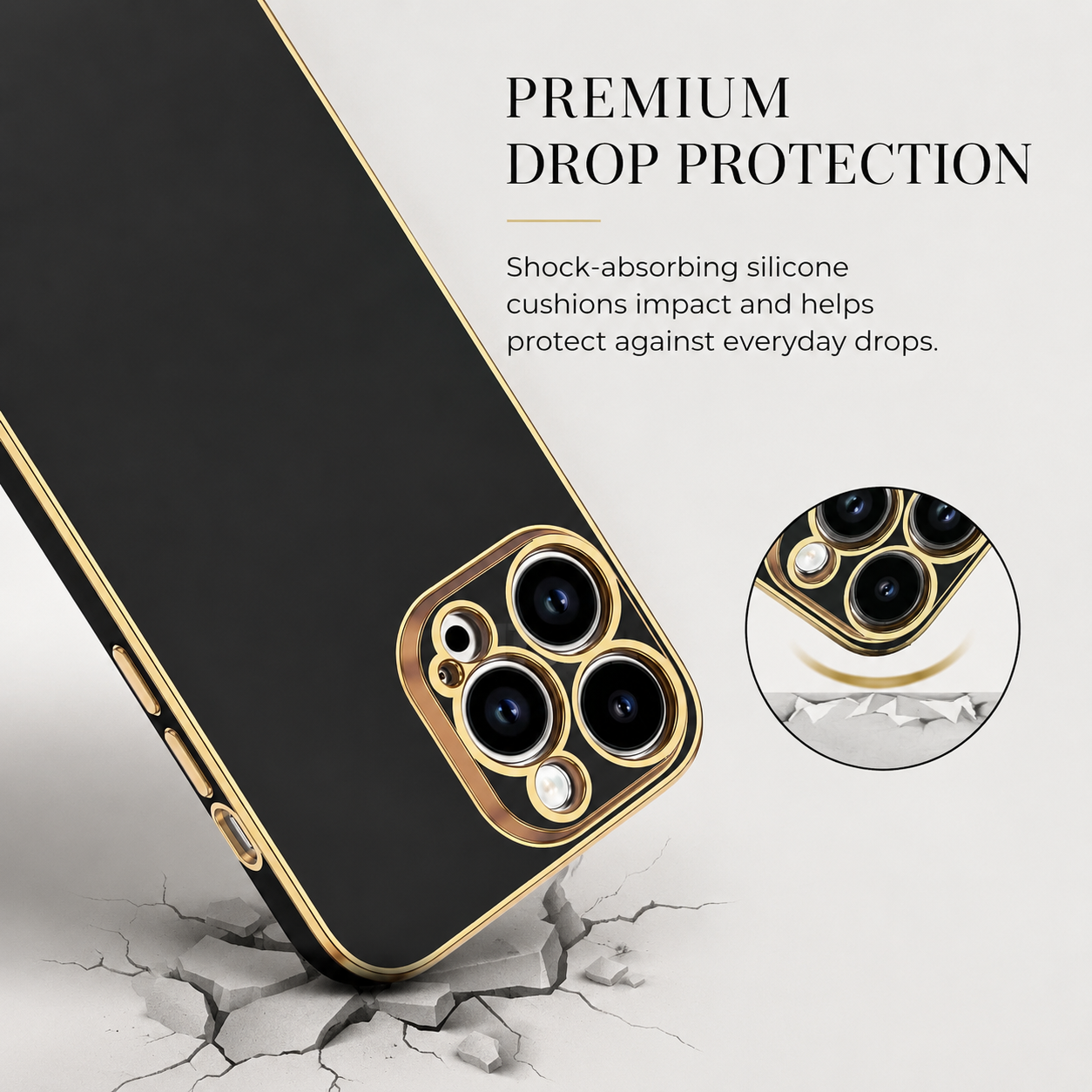 Premium iPhone Case MagSafe Compatible Silicone Glossy Square Texture Cover Shockproof Slim Protection