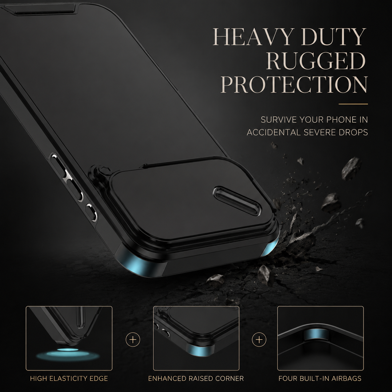 Premium iPhone Case MagSafe Compatible Slide Camera Cover Shockproof Anti Collision Protection