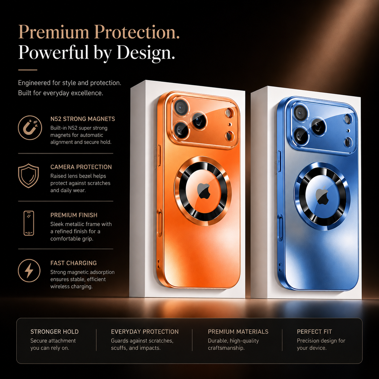 Premium iPhone Case MagSafe Compatible Titanium Matte Cover Magnetic Shockproof Camera Lens Protection PC TPU Full Protection