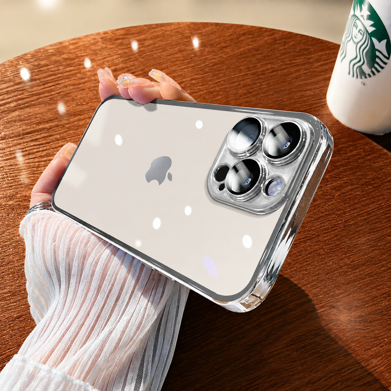 Premium iPhone Case MagSafe Compatible Transparent Glitter Silicone Cover Shockproof Protection