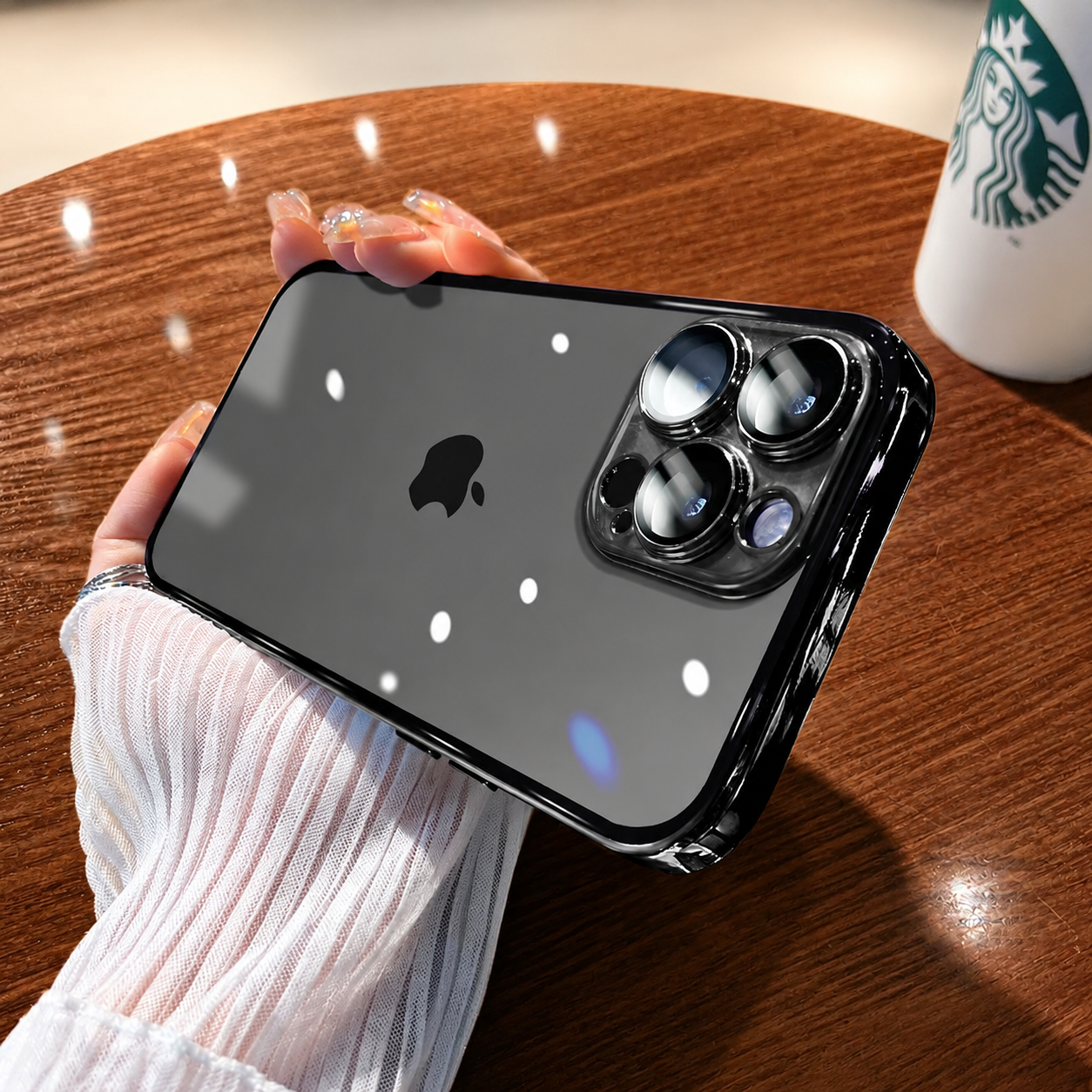Premium iPhone Case MagSafe Compatible Transparent Glitter Silicone Cover Shockproof Protection