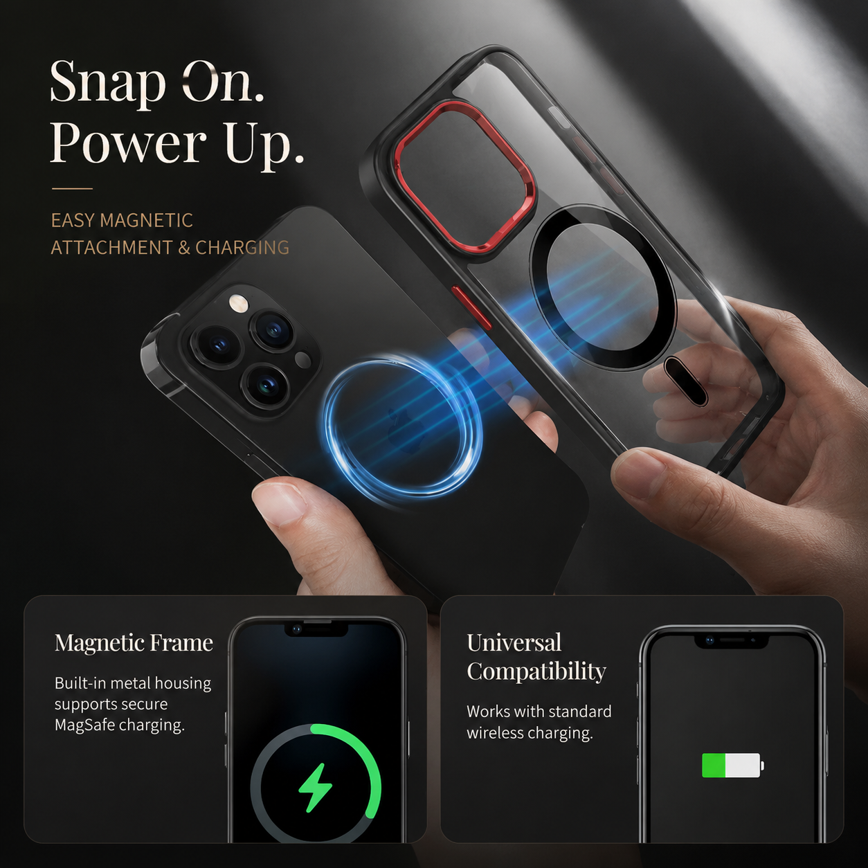 Premium iPhone Case MagSafe Compatible Transparent Hybrid Cover Clear HD Shockproof Protection