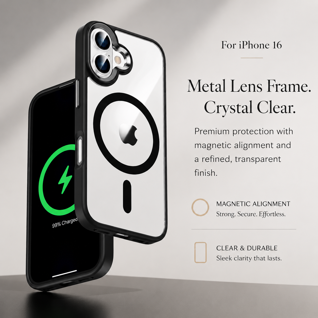Premium iPhone Case MagSafe Compatible Transparent Hybrid Cover Clear HD Shockproof Protection