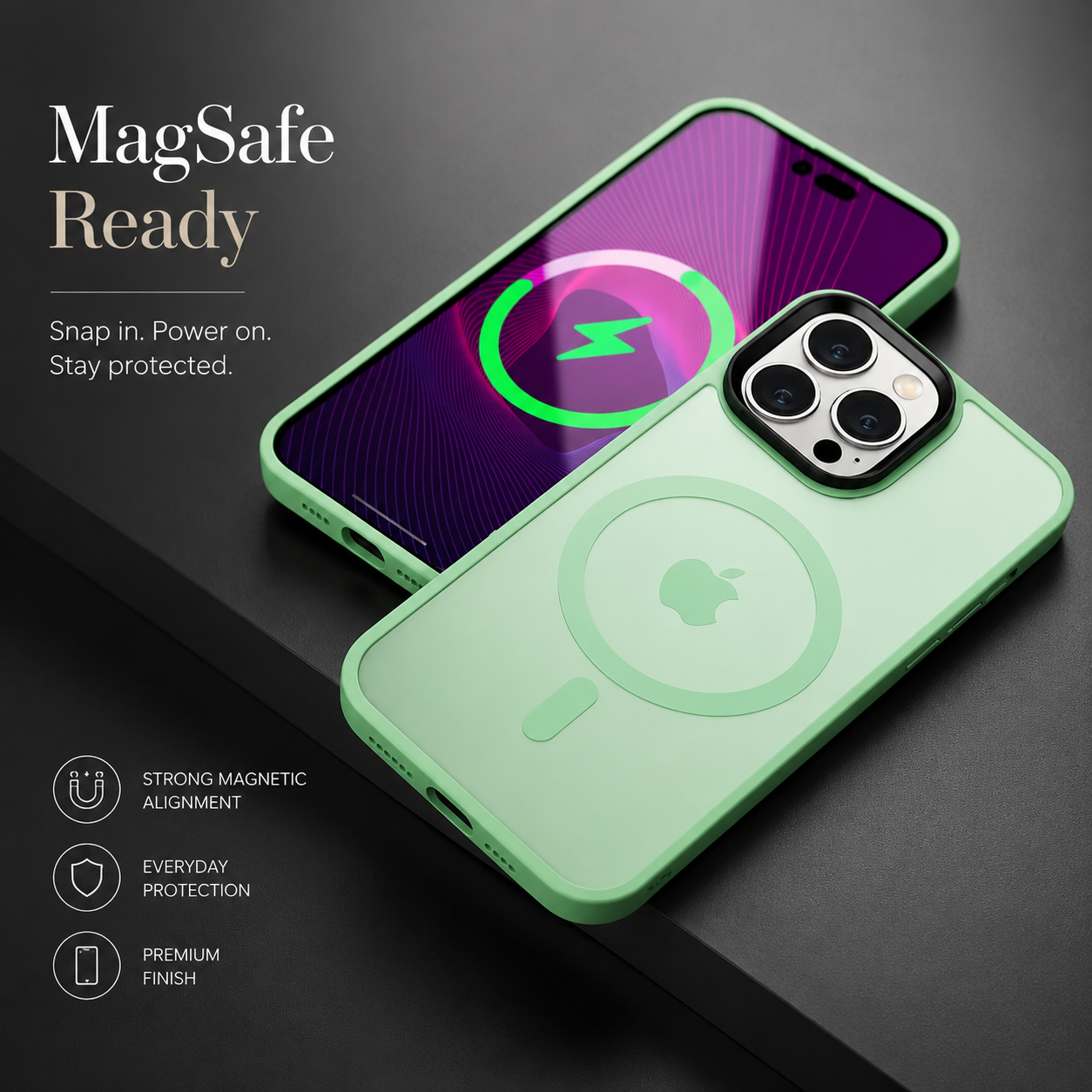 Premium iPhone Case MagSafe Compatible Transparent Hybrid Cover Clear HD Shockproof Protection
