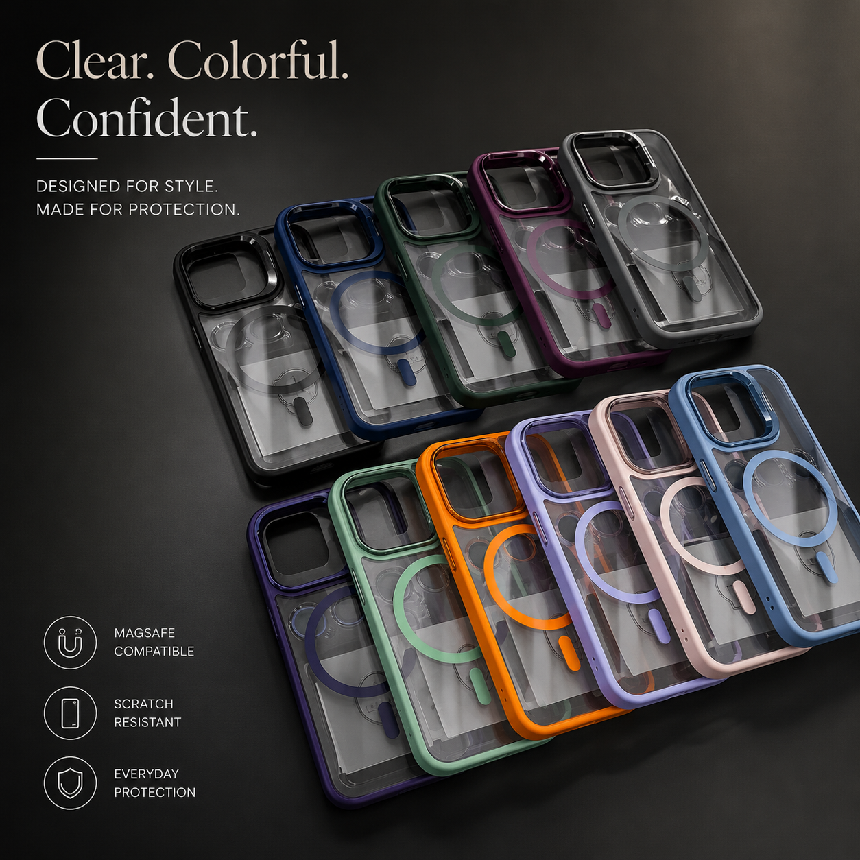 Premium iPhone Case MagSafe Compatible Transparent Hybrid Cover Clear HD Shockproof Protection