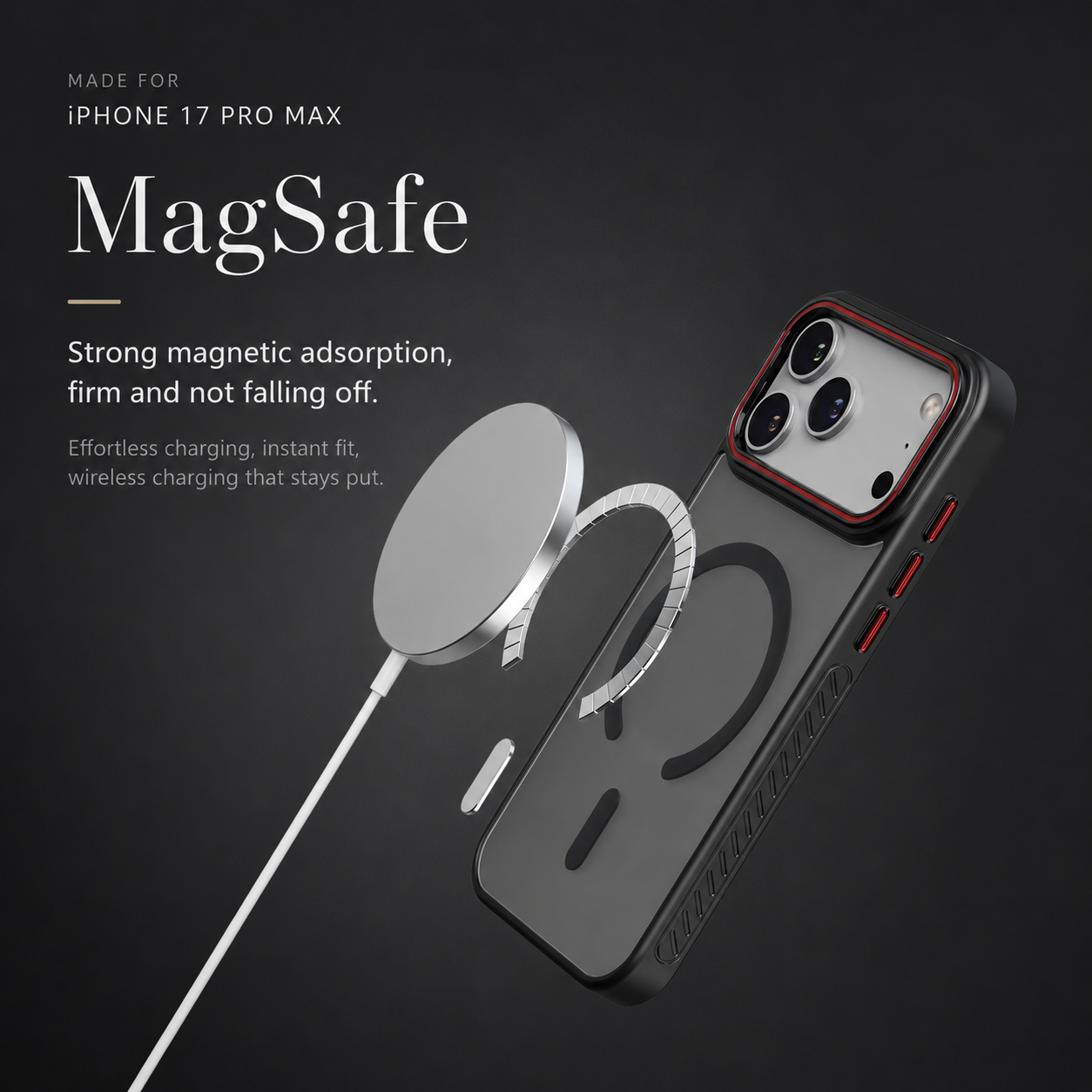 Premium iPhone Case MagSafe Compatible Transparent Matte Cover Magnetic Shockproof Raised Camera Lens Protection Slim Design