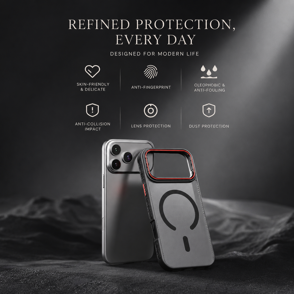 Premium iPhone Case MagSafe Compatible Transparent Matte Cover Magnetic Shockproof Raised Camera Lens Protection Slim Design