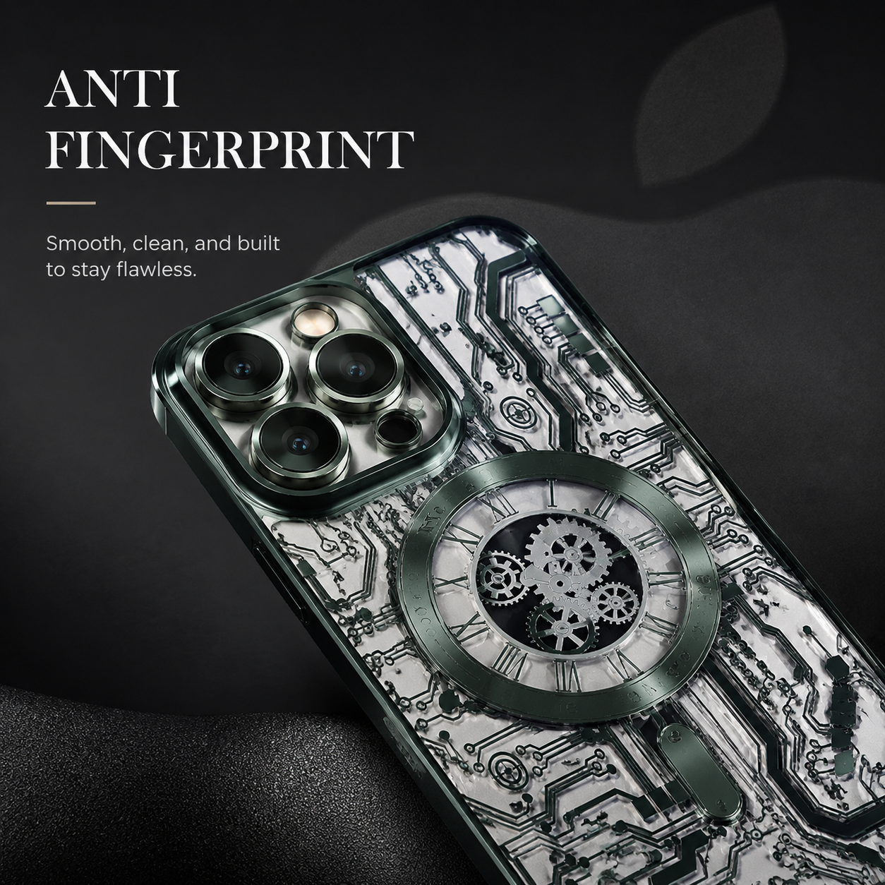 Premium iPhone Case MagSafe Compatible Transparent Mechanical Texture Cover Shockproof Bumper Protection