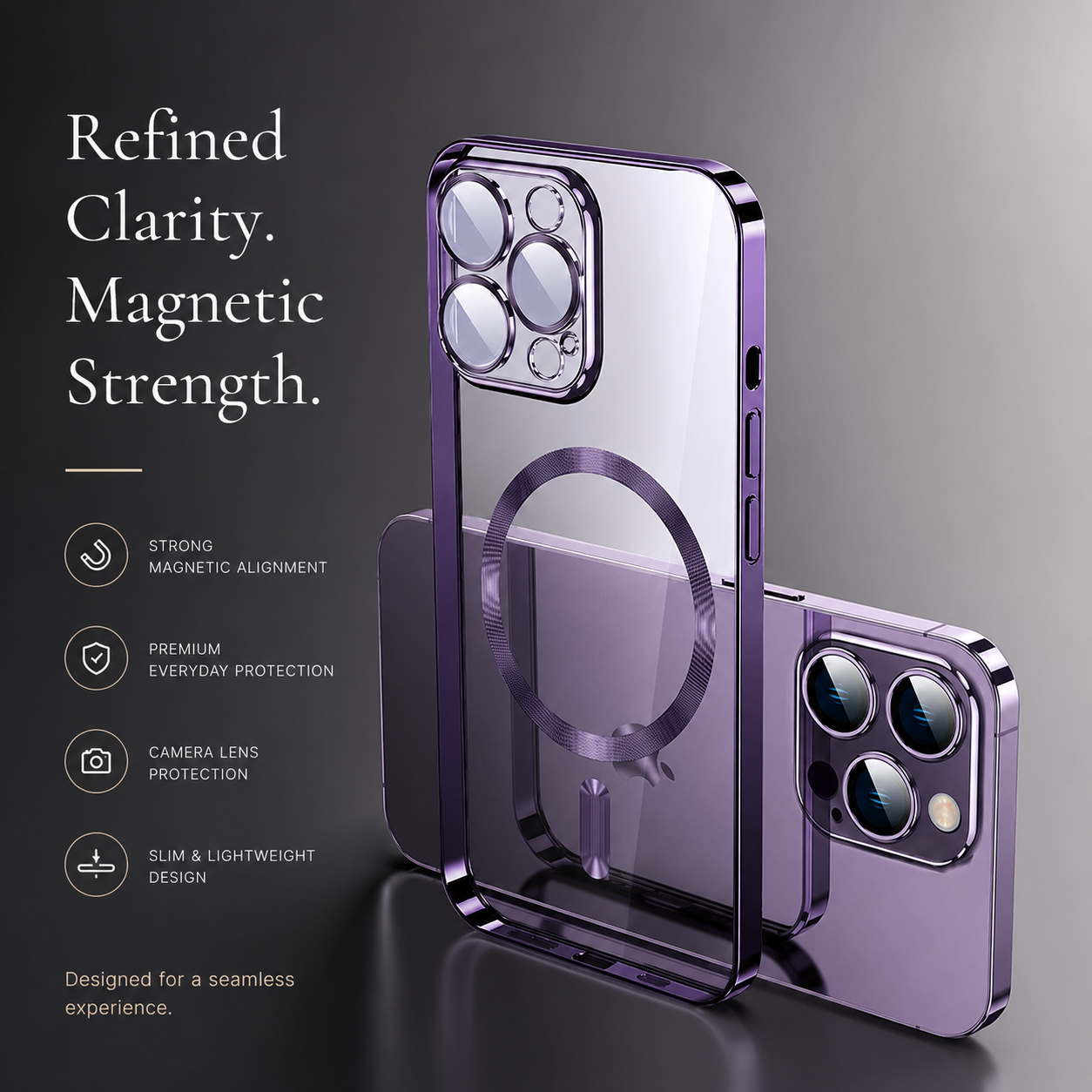 Premium iPhone Case MagSafe Compatible Transparent Protective Cover Shockproof Silicone Bumper Ultra Thin Slim Design