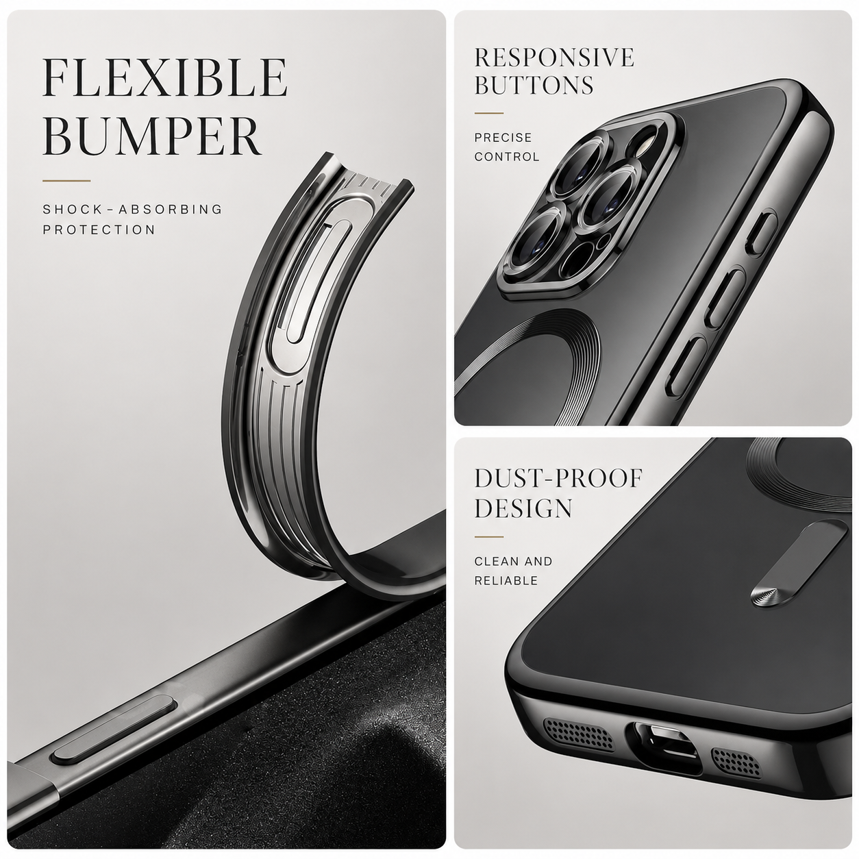 Premium iPhone Case MagSafe Compatible Transparent Protective Cover Shockproof Silicone Bumper Ultra Thin Slim Design