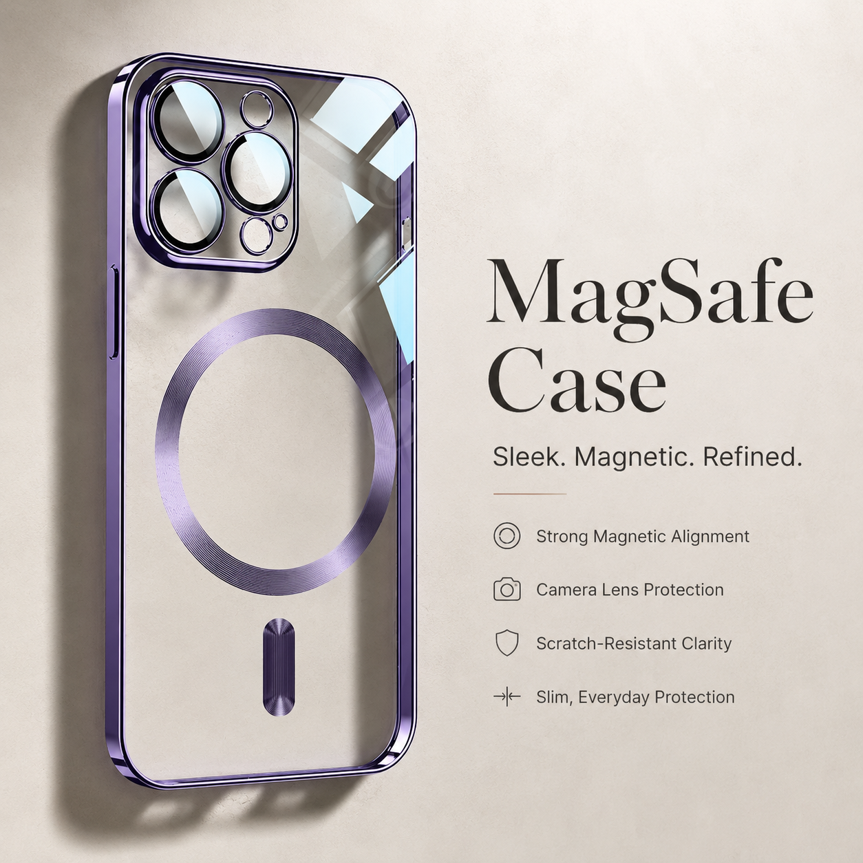 Premium iPhone Case MagSafe Compatible Transparent Protective Cover Shockproof Silicone Bumper Ultra Thin Slim Design