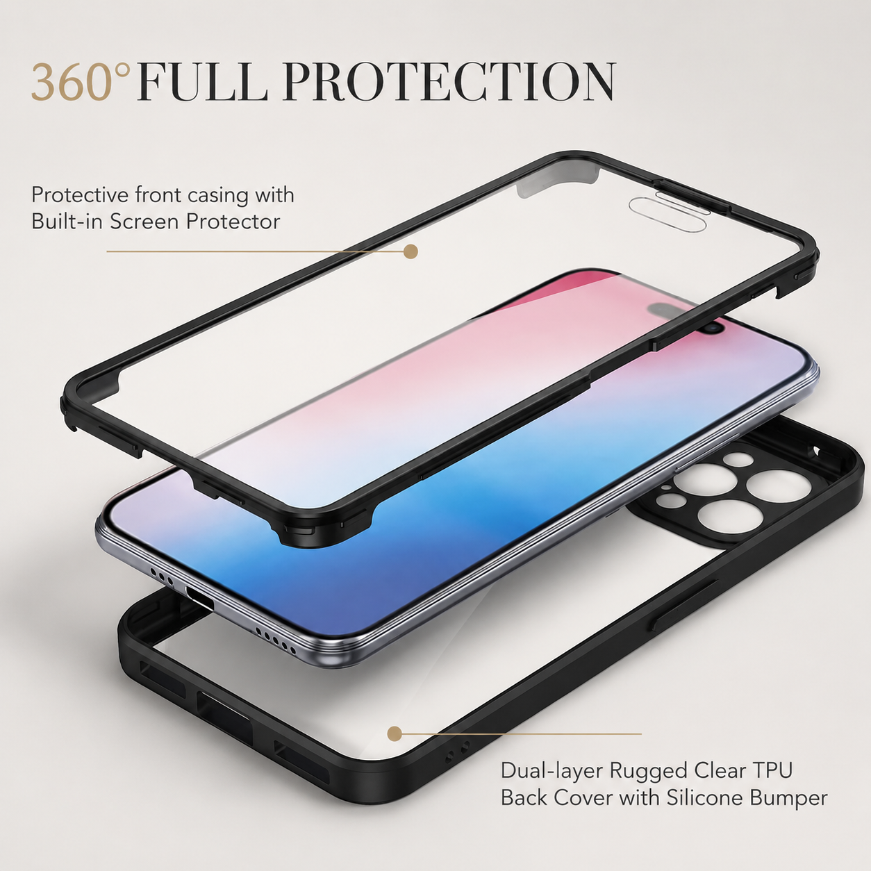 Premium iPhone Case MagSafe Compatible Transparent Silicone Cover Shockproof Full Protection