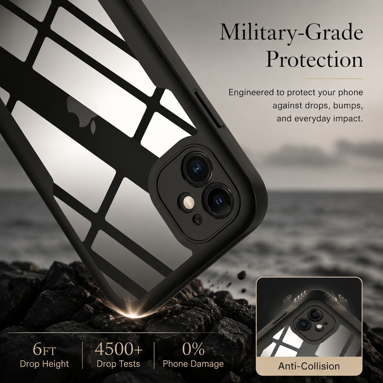 Premium iPhone Case MagSafe Compatible Transparent Silicone Cover Shockproof Full Protection