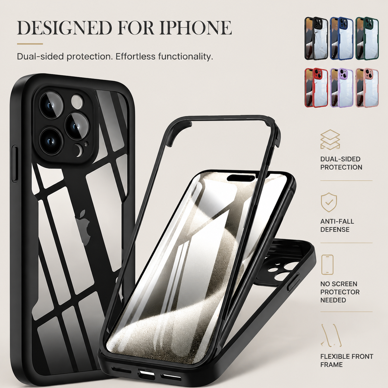 Premium iPhone Case MagSafe Compatible Transparent Silicone Cover Shockproof Full Protection