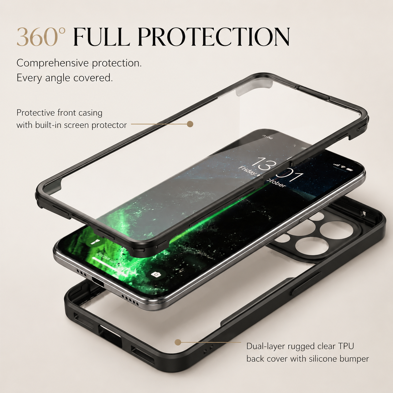 Premium iPhone Case MagSafe Compatible Transparent Silicone Cover Shockproof Full Protection