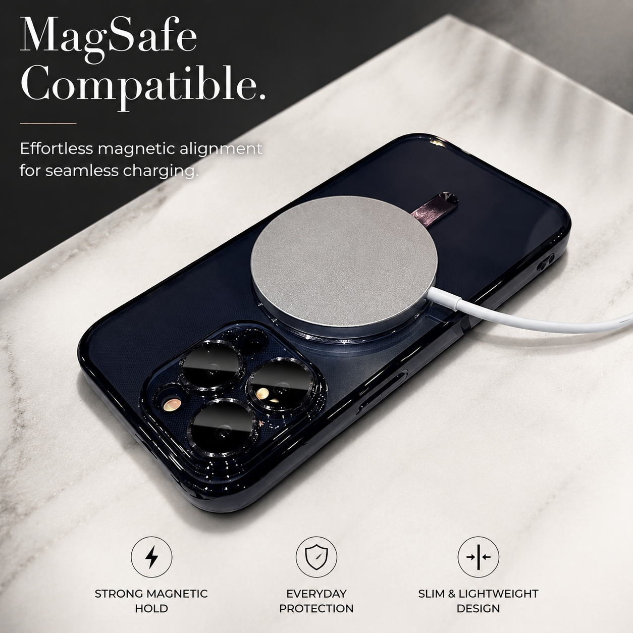 Premium iPhone Case MagSafe Compatible Transparent TPU Cover Desert Gold Shockproof Slim Design