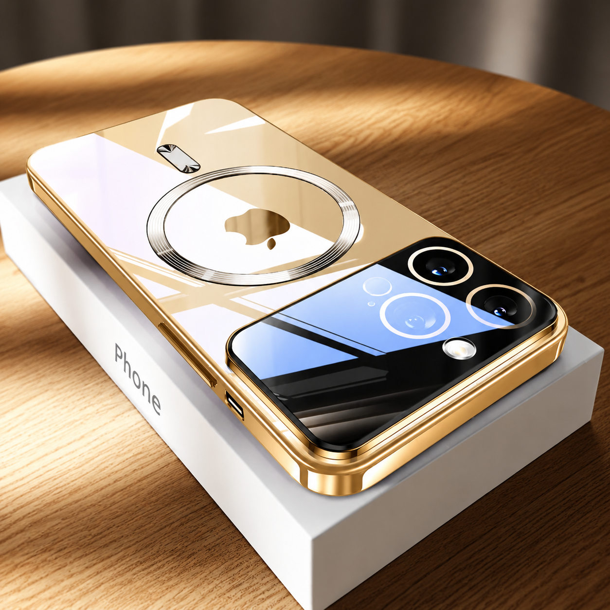 Premium iPhone Case MagSafe Compatible Transparent Tempered Glass Cover Ultra Thin Protection