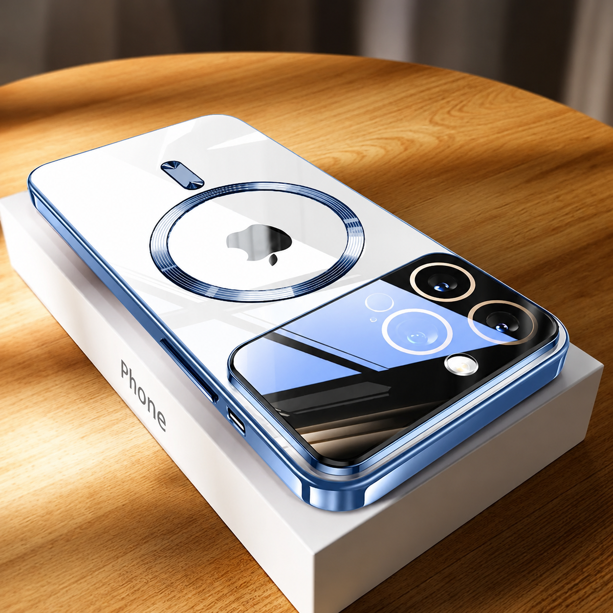 Premium iPhone Case MagSafe Compatible Transparent Tempered Glass Cover Ultra Thin Protection