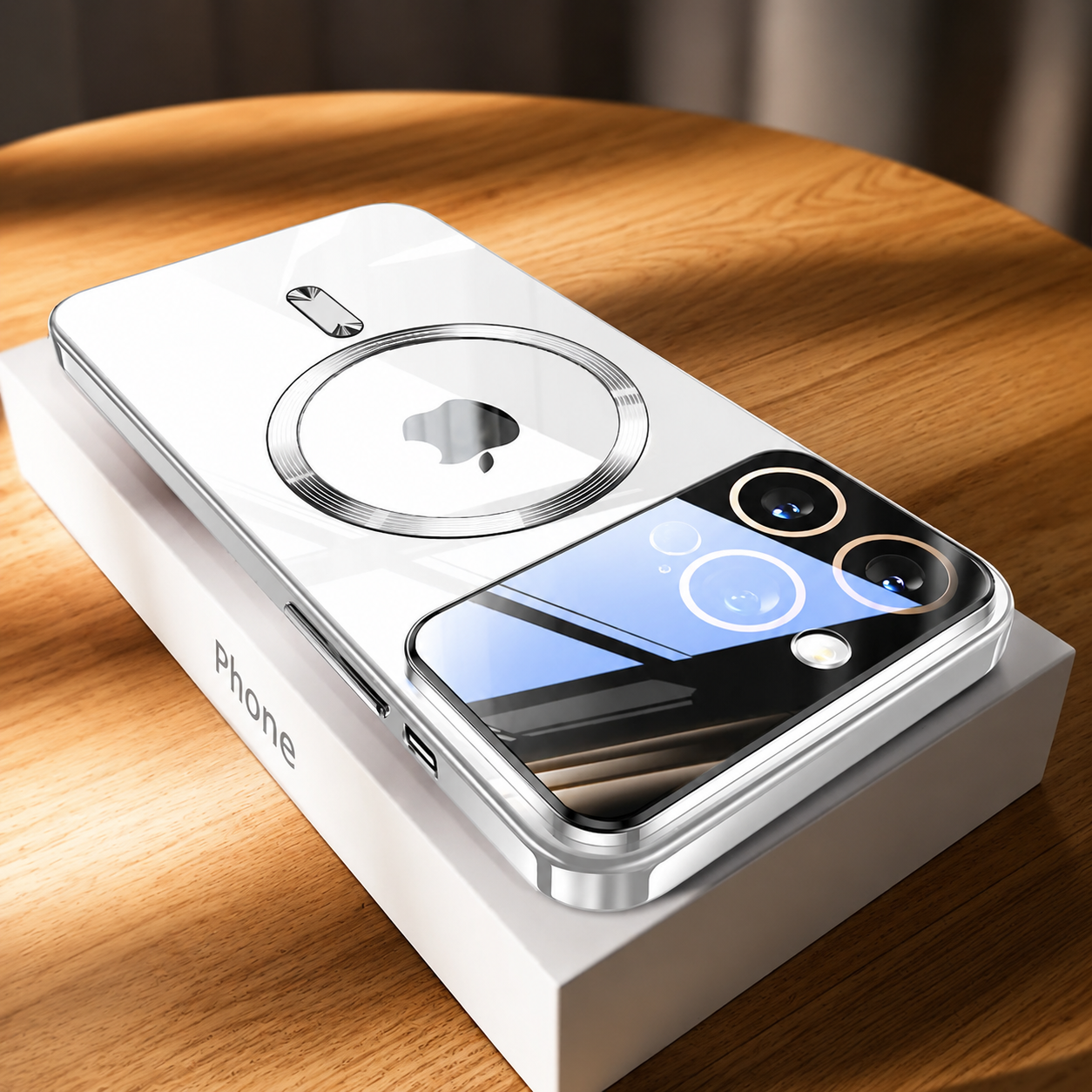 Premium iPhone Case MagSafe Compatible Transparent Tempered Glass Cover Ultra Thin Protection