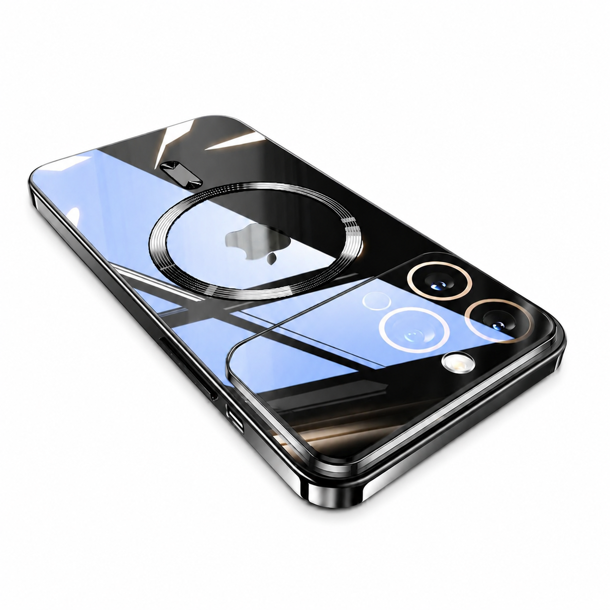 Premium iPhone Case MagSafe Compatible Transparent Tempered Glass Cover Ultra Thin Protection