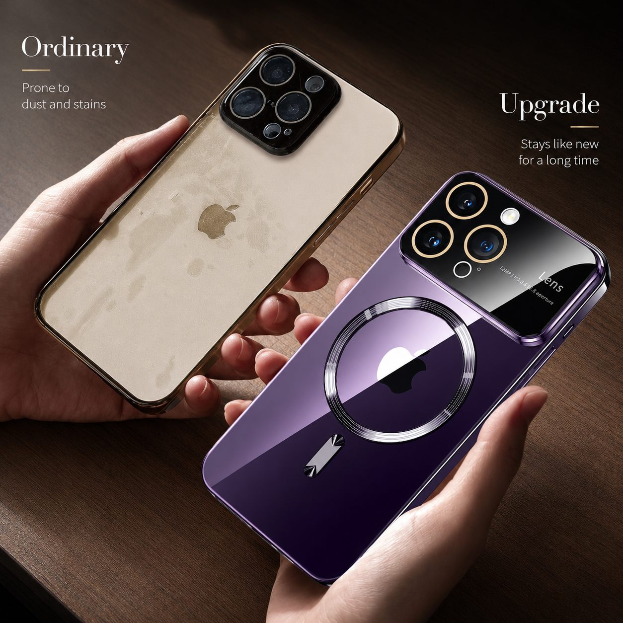 Premium iPhone Case MagSafe Compatible Transparent Tempered Glass Cover Ultra Thin Protection