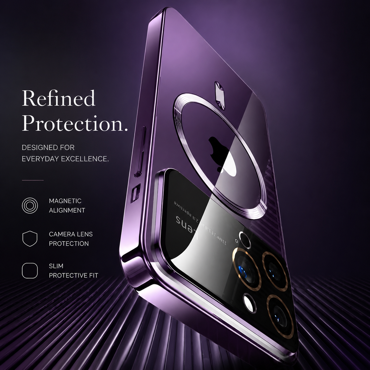 Premium iPhone Case MagSafe Compatible Transparent Tempered Glass Cover Ultra Thin Protection